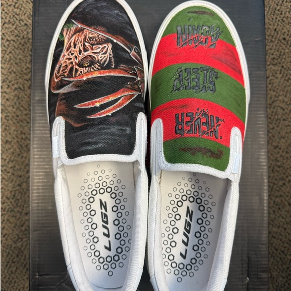 Lugz Men’s slip ons- Hand painted with Freddy Krueger images - Halloween !! main image 5